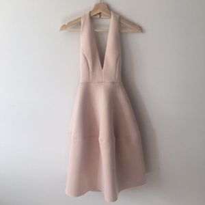 ASOS premium scuba backless halter full midi dress